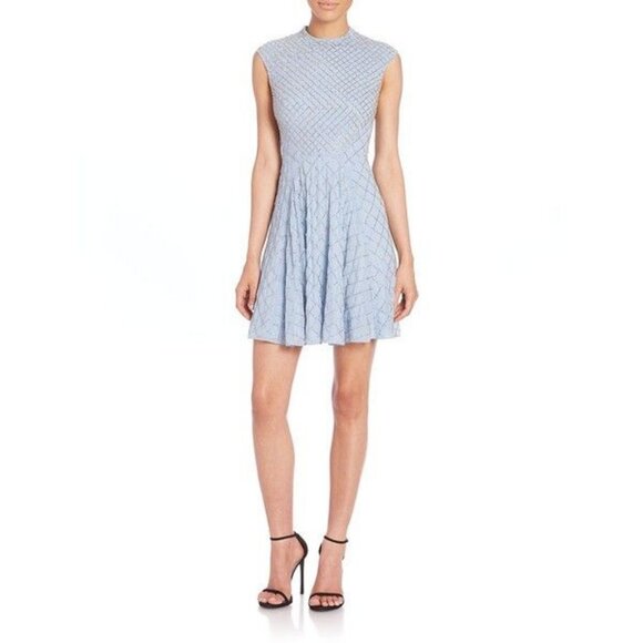 Needle & Thread Circle Mesh Embellished Skater Dress Blue Size 2 - Picture 2 of 8